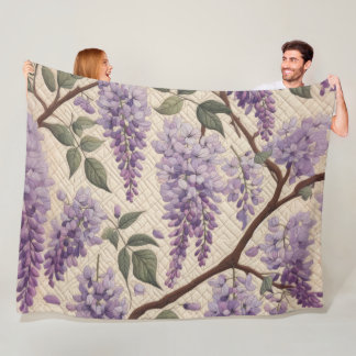 Hård Pastel Teckning Lila Wisteria Fleecefilt