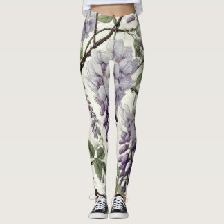 Hård Pastel Teckning Lila Wisteria Leggings