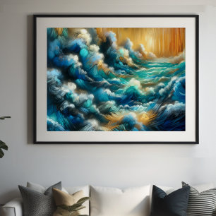Hård Pastel Teckning som kraschar Vinkarare Poster