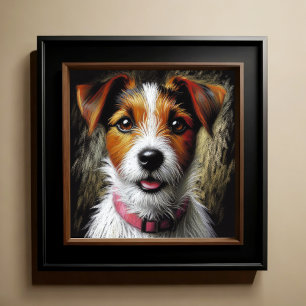 Hard Pastel Teckning Terrier Poster