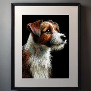 Hard Pastel Teckning Terrier Poster