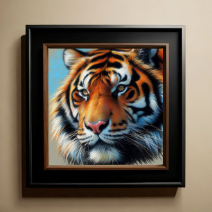 Hard Pastel Teckning Tiger Poster