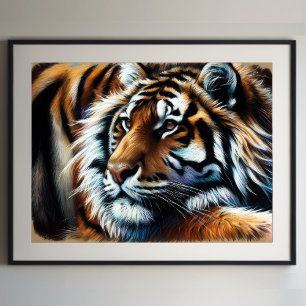 Hard Pastel Teckning Tiger Poster