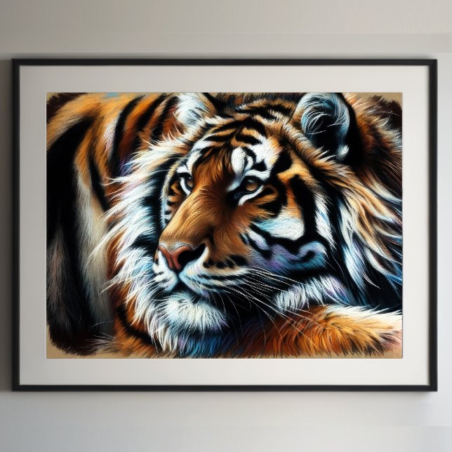 Hard Pastel Teckning Tiger Poster (Skapare uppladdad)