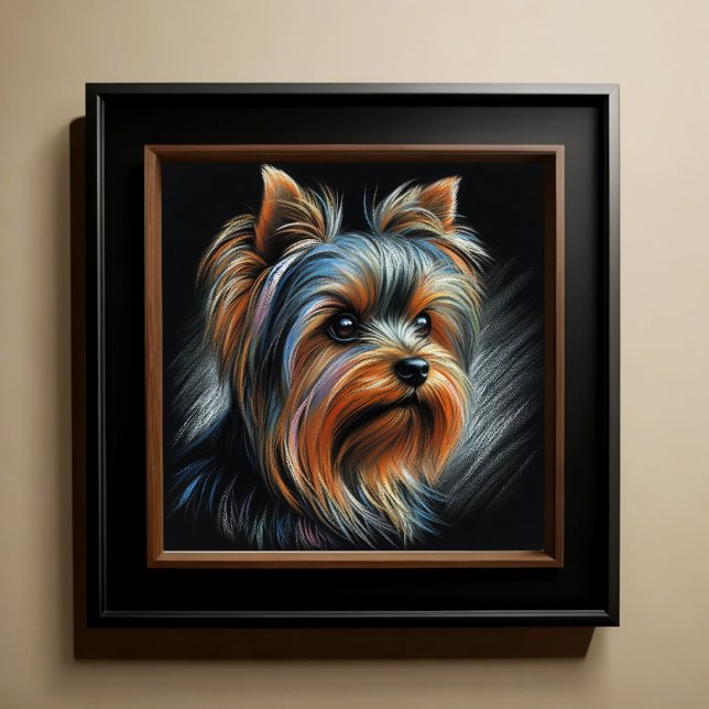 Hard Pastel Teckning Yorkshire Terrier Yorkie Poster (Skapare uppladdad)