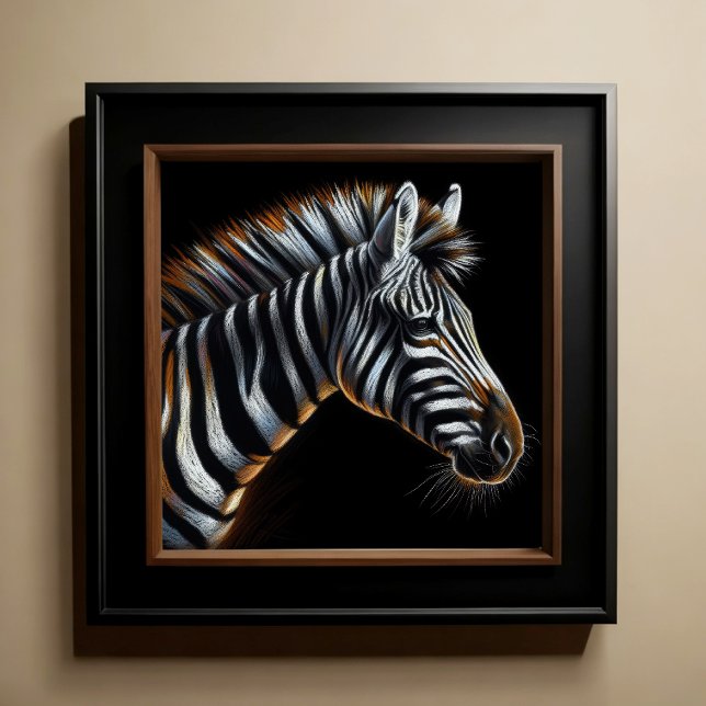Hard Pastel Teckning Zebra Poster (Skapare uppladdad)