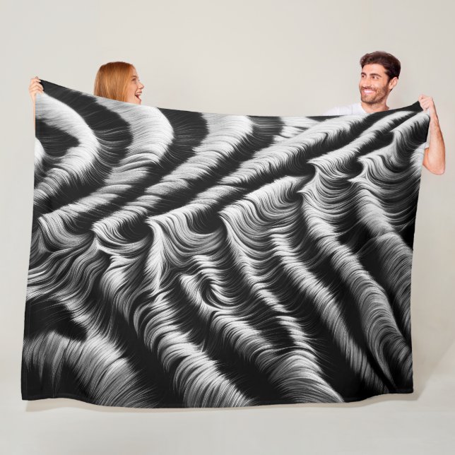 Hård Pastel Zebra på Black Fleecefilt (På plats)