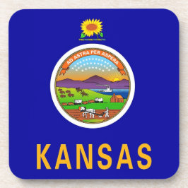 Hård plast underlägg med flagga av Kansas, USA