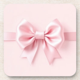 Hard plastic coaster w Pink Bow Underlägg