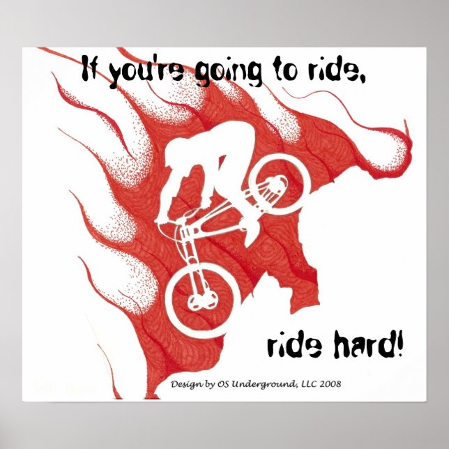 Hård Poster av biker (Framsidan)