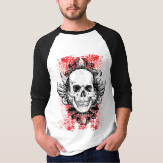 Hård Raglan för HitterGrungeskalle 3/4 Tee Shirt