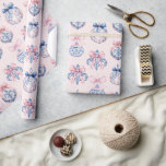 Hård Rosa och blå coquette Bow-dekorationer Presentpapper<br><div class="desc">Den här presentfigurationen är utformad för ett årtusendels årtusende med prydnadsföremål mönster på  rosa.</div>