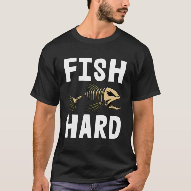 Hård Skeleton Fiskben Tees Vass Teth T Shirt (Framsida)