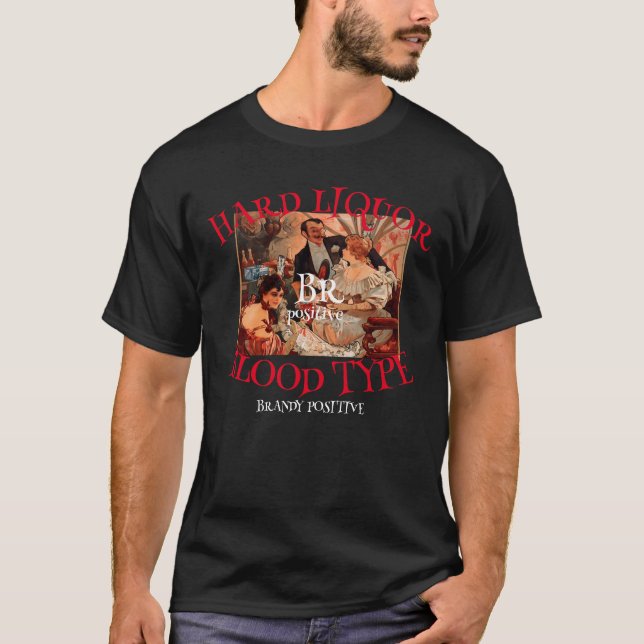 Hård sprit blodtyp Bou positiv Bourbon T Shirt (Framsida)
