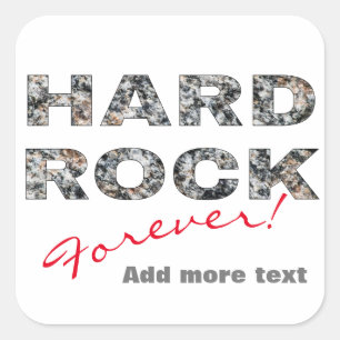 Hård Sten Granite-text Fyrkantigt Klistermärke