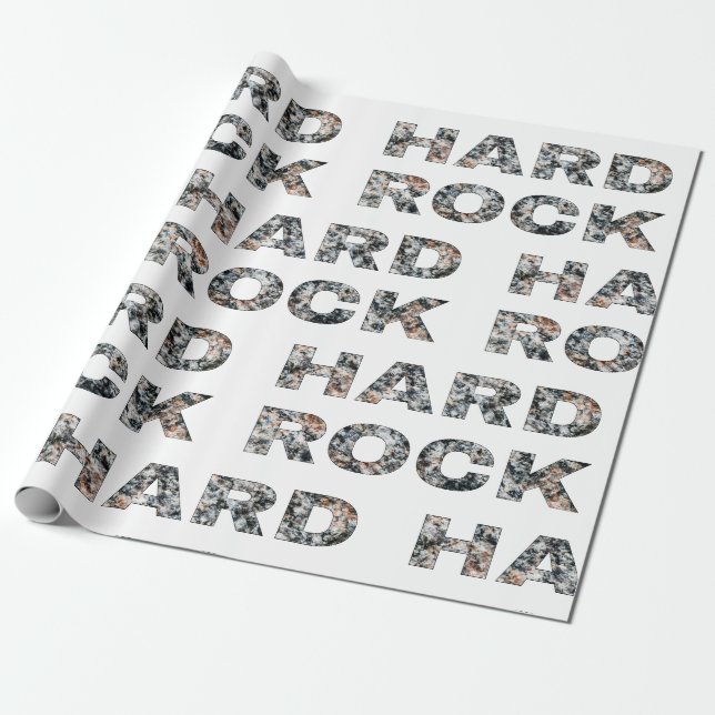 Hård Sten Granite-text Presentpapper (Utrullad)