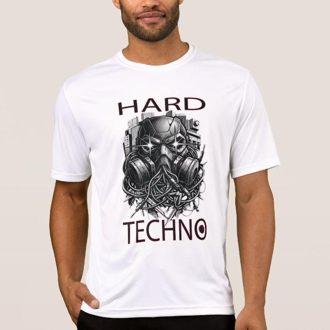 Hård Techno Design T Shirt (Framsida)