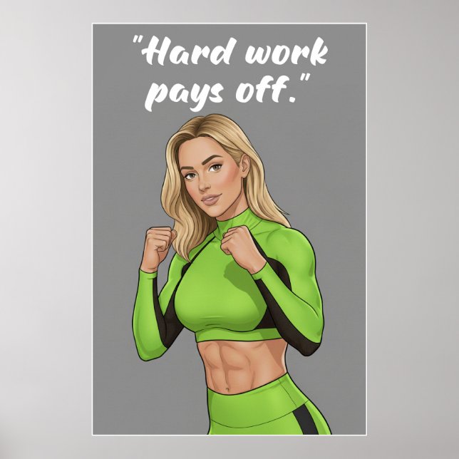 Hard Work Pays Off – Fitness Motivation Poster (Framsidan)