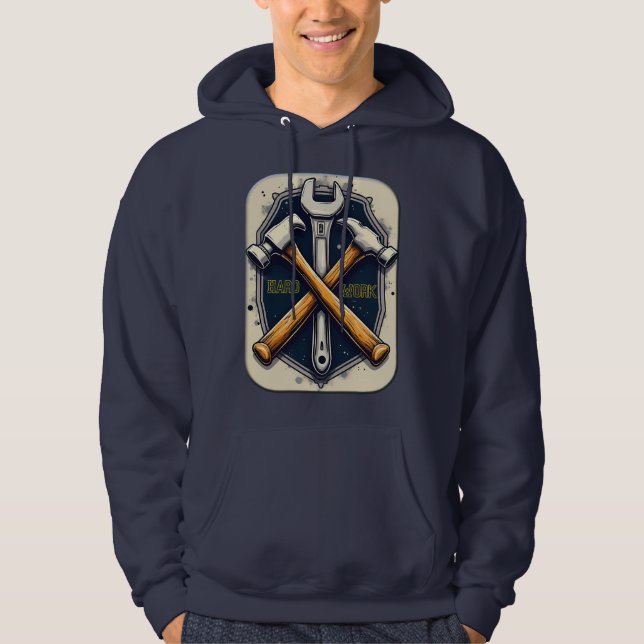 Hard Work Tools Worker Pride Labor Day Design Hoodie (Framsida)
