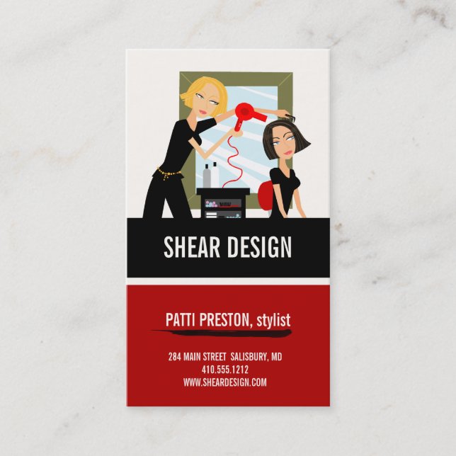 Hårda Affärskort i Stylist Tidsbeställning Kort (Framsida)