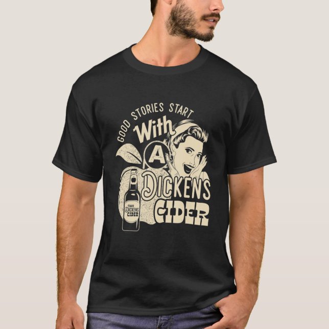 Hårda dickens Cider Girl Whiskey och Beer Apple Hu T Shirt (Framsida)