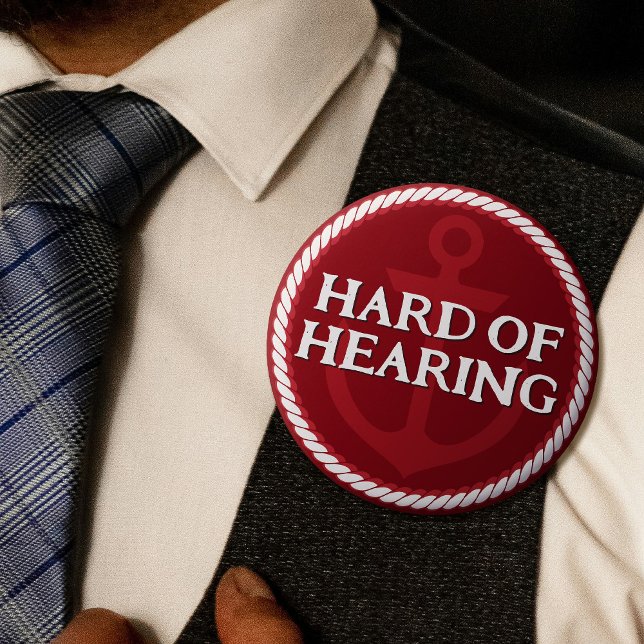 Hårda Hårda Hårda farfar Nautical Red Anchor Knapp (In Situ on Shirt)