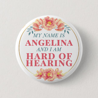 Hårda hörsel av Orange Ro Blommigt Namn Knapp