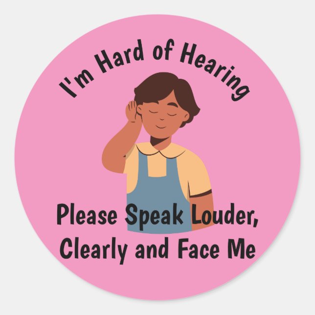 Hårda hörseltal Louder Runt Klistermärke (Framsida)