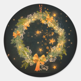 Hårda julklistermärken runt klistermärke