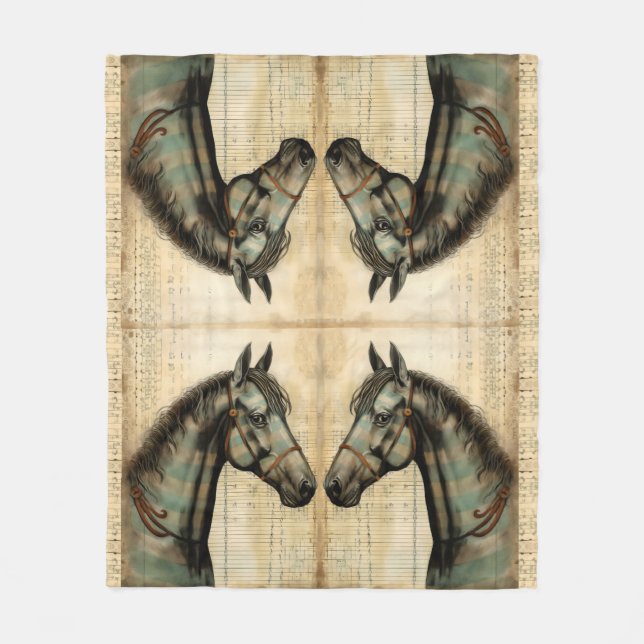 Hårda konsthäder av Harmonisk häst Fleecefilt (Framsidan)