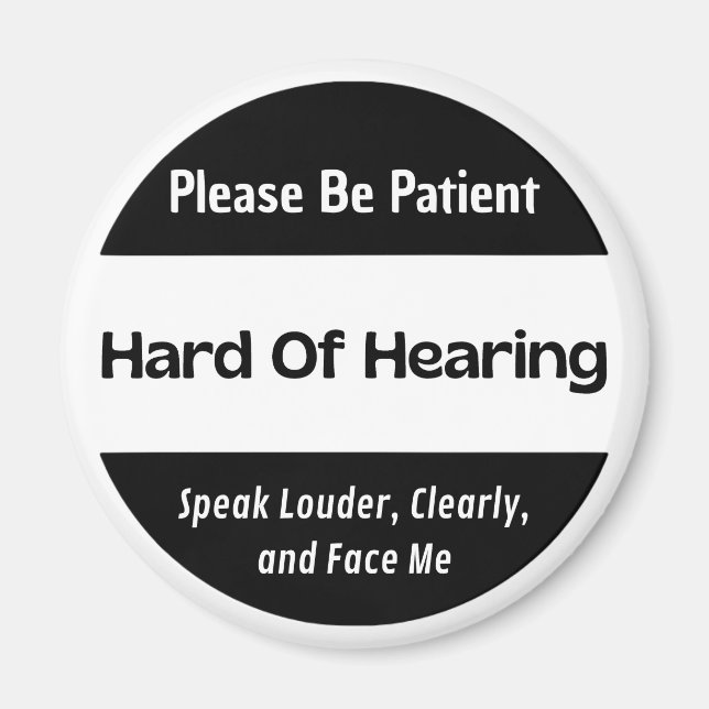 Hårda med att höra klassiskt svart magnet (Framsidan)