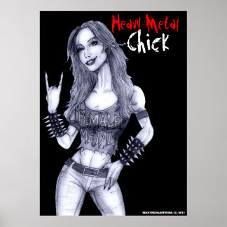 Hårda Metall Chick Poster