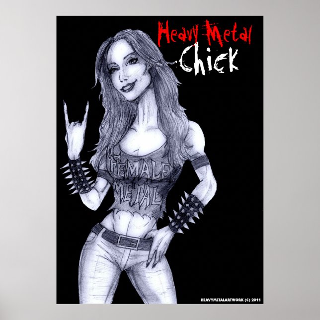 Hårda Metall Chick Poster (Framsidan)