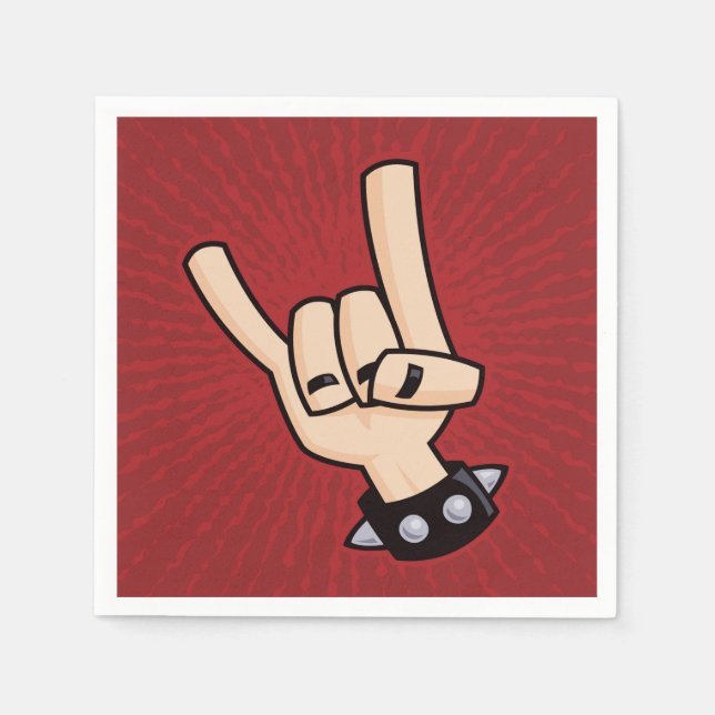 Hårda Metall Djävulen Horns Pappersservett (Framsidan)