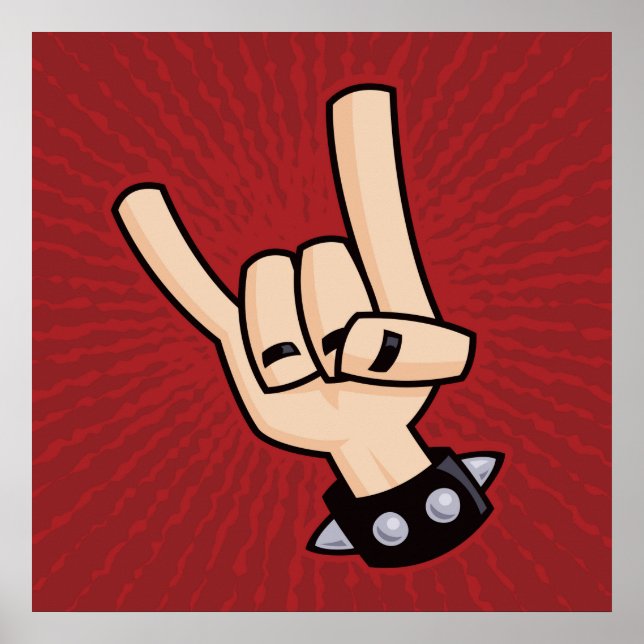 Hårda Metall Djävulen Horns Poster (Framsidan)