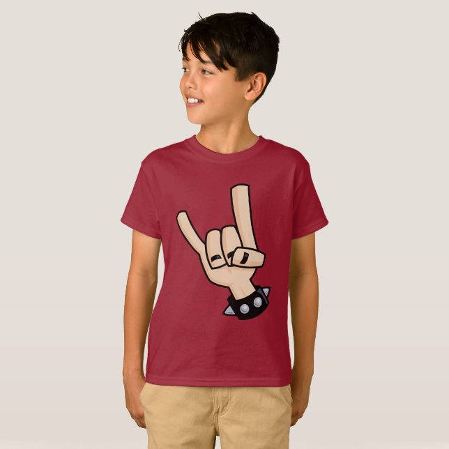 Hårda Metall Djävulen Horns T Shirt (Hel framsida)