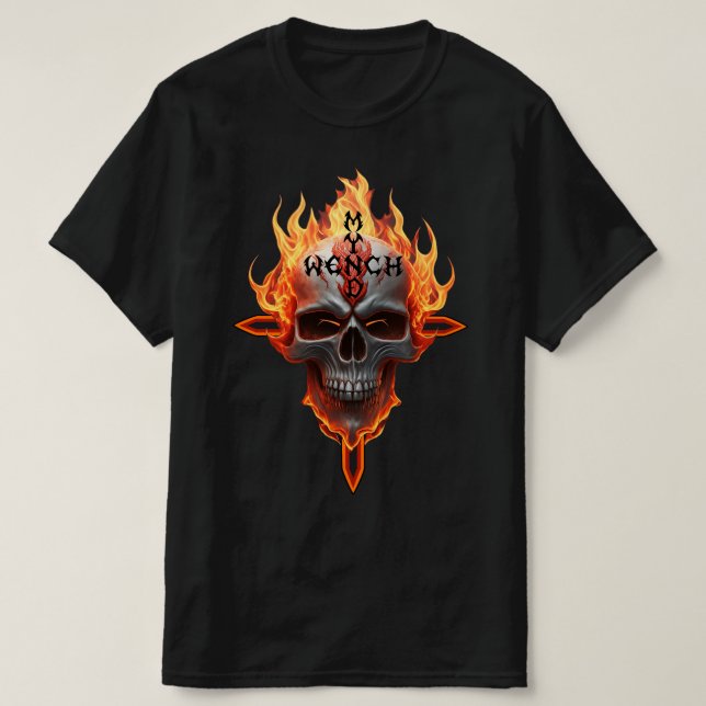 Hårda Metall Rock and roll Music Band Skull-filer T Shirt (Design framsida)