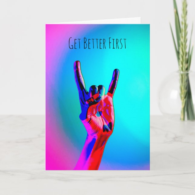 Hårda Metall Rock musik Djävulen-horn kommer bra Kort (Framsida)