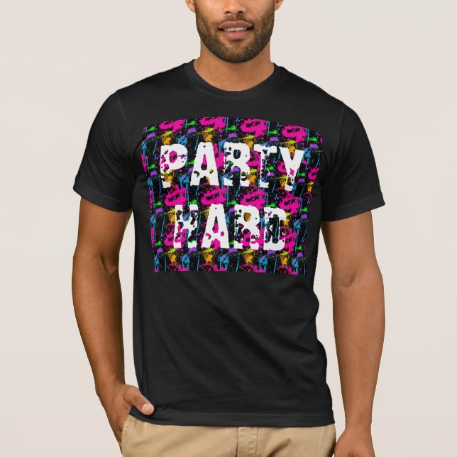 Hårda neonutslagsplatser för party t-shirt (Framsida)