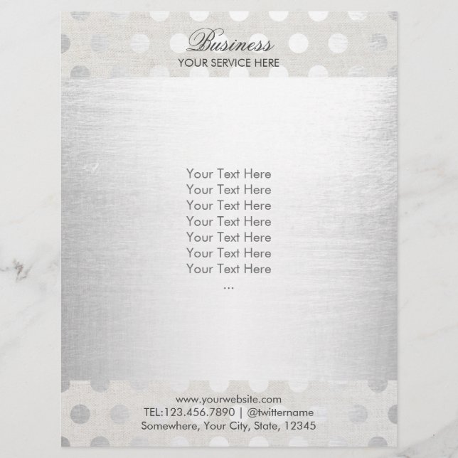 Hårda och ädla Salon Modern Silver-punkter Reklamblad (Framsidan)