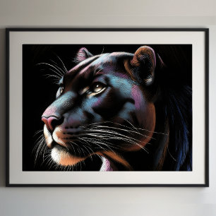 Hårda Pastel Teckning Black Panther II Poster