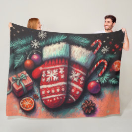 Hårda Pastel Teckning jul Helgdag Mittens Fleecefilt