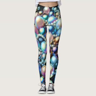 Hårda pastellpärlor Iridescent Pärlor Leggings