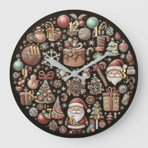 Hårda Pastels Teckning julmotifs Stor Klocka