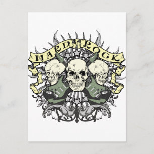 Hårda Sten Skull och Guitars Vykort
