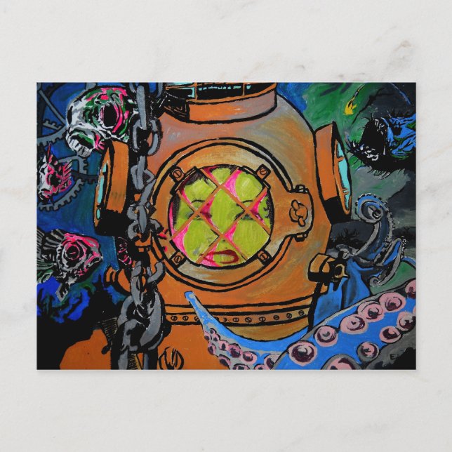 "Hårda tider för Aquanaut"-vykort Vykort (Framsida)