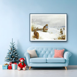 Hårda tider och en hare, Art Birds Poster