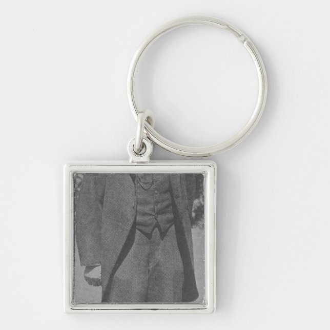 Härdade Thomas Fyrkantig Silverfärgad Nyckelring (Framsidan)