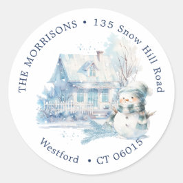 Hårdadressetikett för återvändandeadress för House Runt Klistermärke