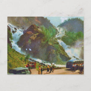 Hardanger, Latefoss vattenfall, Norge, Gammalt Vykort